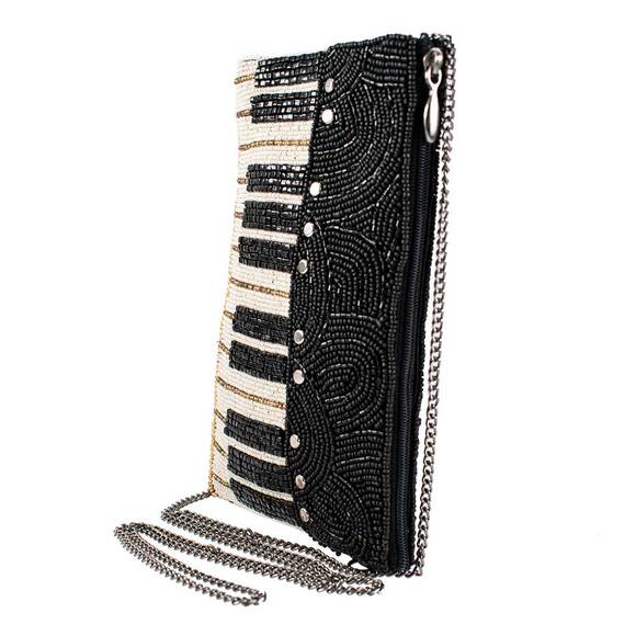 Mary Frances Keys To My Heart Beaded Piano Keys Crossbody Phone Bag - Picture 4 of 8